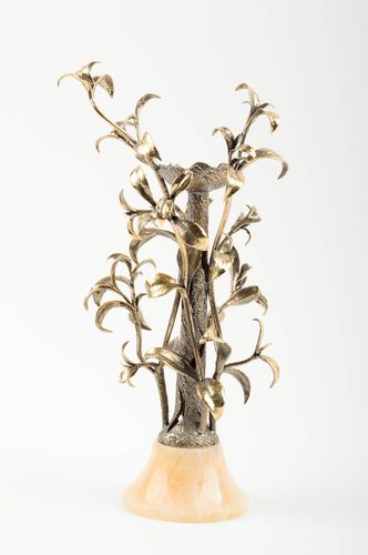 Soporte para velas hecho a mano de latón decoración moderna regalo original - MADEheart.com