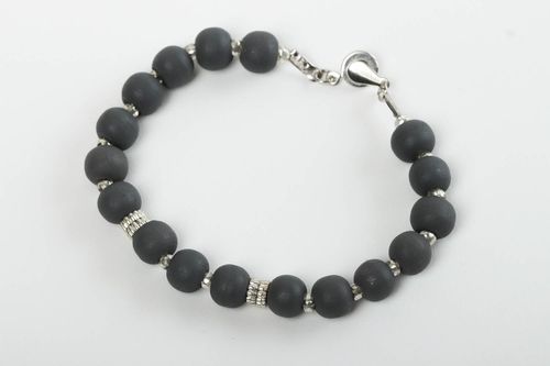 Handmade black wooden beads adjustable bracelet for girls - MADEheart.com