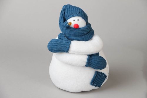 Peluche bonhomme de neige en tissu polaire - MADEheart.com