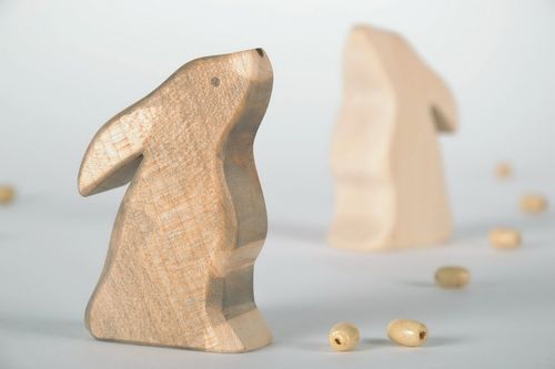 Statuette cut from wood by hand Rabbit - MADEheart.com