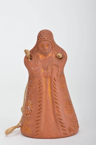 Carillon à vent décoratif original en argile rouge berger ethnique fait main - MADEheart.com