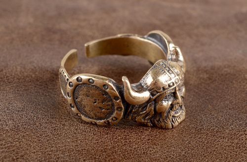 Bague viking en bronze Bijou fait main grand original mode Cadeau homme - MADEheart.com