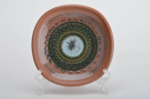 Prato decorativo de cerâmica pintura de acrílico feito à mão de tamanho medio - MADEheart.com