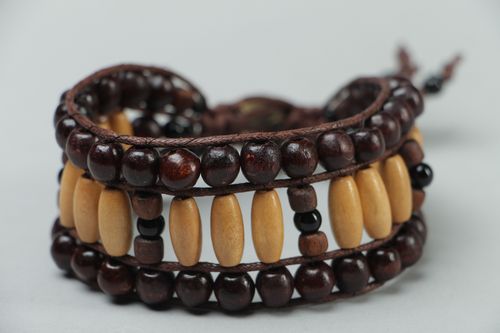 Wide wooden wrist bracelet - MADEheart.com