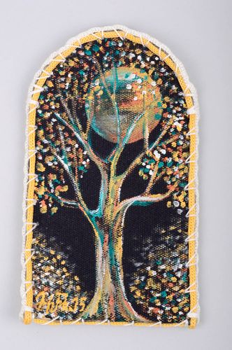 Textil Brillenetui mit Baum bemalt schön handmade Accessoire aus Zeltbahn  - MADEheart.com