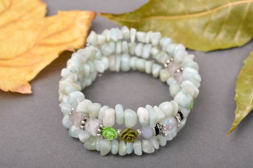 Handmade bracelet with natural stones stylish wrist bracelet elegant jewelry - MADEheart.com