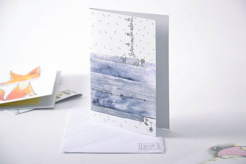 Carte de vœux artisanale avec enveloppe blanche - MADEheart.com