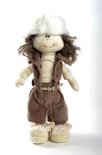 Grande poupée Jouet en tissu fait main en lin joli original Cadeau fille - MADEheart.com