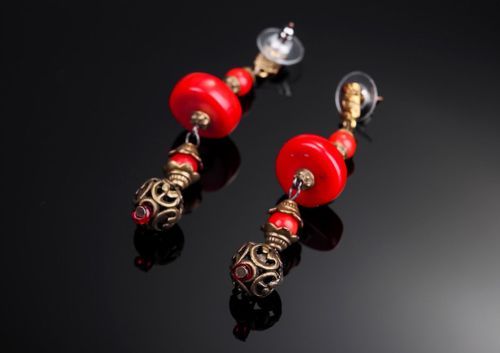 Coral earrings - MADEheart.com
