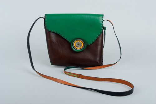 Borsa in pelle fatta a mano borsetta insolita accessori originali da donna   - MADEheart.com