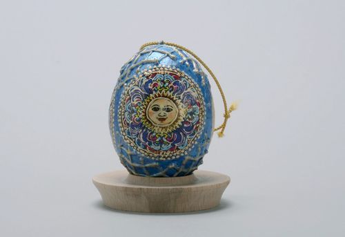 Гипсовая подвеска в виде яйца Солнце - MADEheart.com