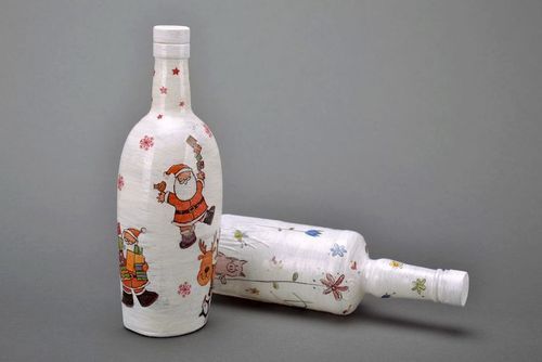 Dekor-Flasche aus Glas zum Neujahr  - MADEheart.com