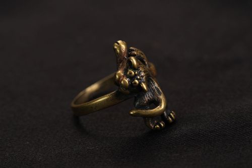 Anel de bronze feito à mão Em uma emboscada - MADEheart.com