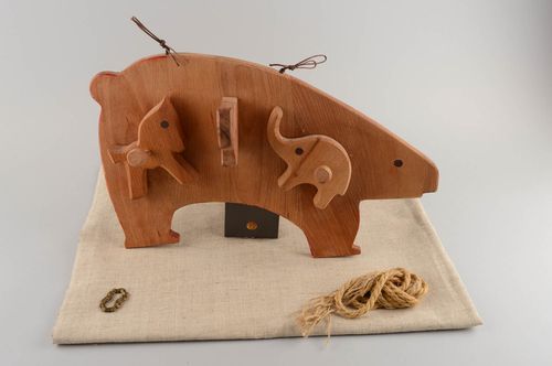 Handmade childrens designer wooden clothes hanger in the shape of animals - MADEheart.com
