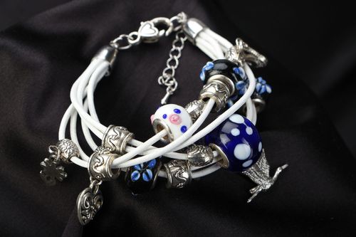Bracelet en perles de verre lampwork fait main - MADEheart.com
