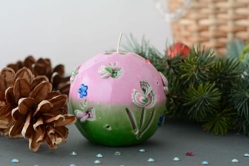 Carved ball-candle Spring - MADEheart.com