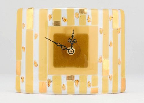 Reloj de pared de vidrio “Gotas doradas” - MADEheart.com