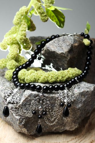 Girocollo fatto a mano collana originale con perline di pietre naturali - MADEheart.com