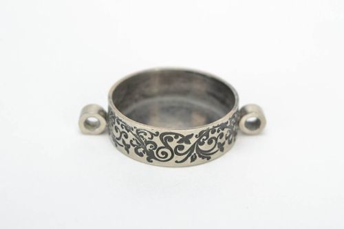 Composant pour bracelet en métal à décorer rond fait main original poli - MADEheart.com