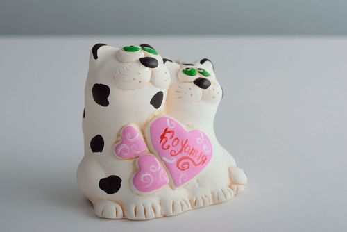 Homemade clay bell Cats Wedding - MADEheart.com