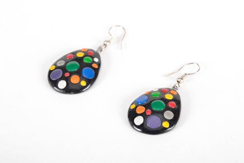 Long pendant-earrings made of polymer clay - MADEheart.com
