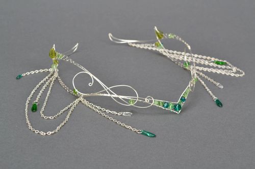 Couronne elfique en métal et perles de verre - MADEheart.com