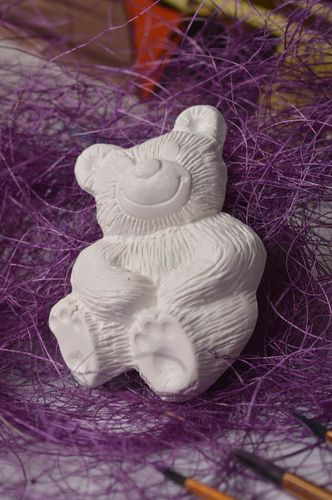 Figurine ours faite main Figurine en plâtre à décorer Loisirs créatifs - MADEheart.com