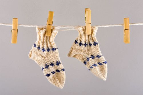 Носки ручной работы шерстяные носки белые детские носки теплые маленькие - MADEheart.com