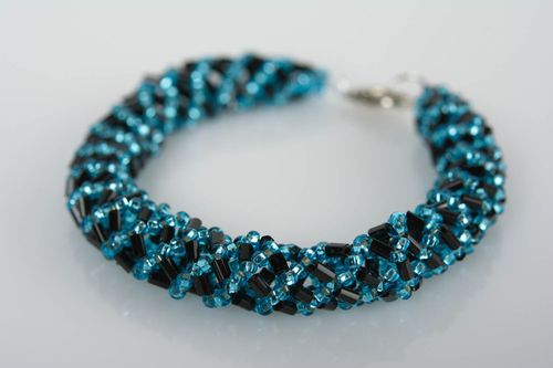 Bracciale di perline fatto a mano braccialetto originale da donna blu - MADEheart.com