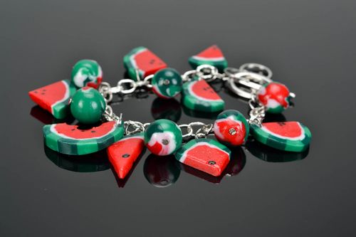 Polymer clay bracelet Water-melons - MADEheart.com