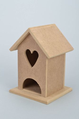 Handmade unfinished MDF tea bag house craft blank for decoupage or painting - MADEheart.com