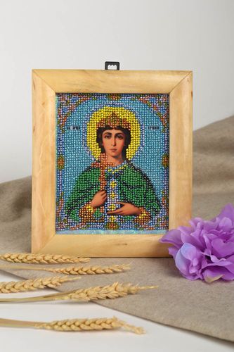 Icono ortodoxo hecho a mano cuadro religioso bordado regalo para amigo  - MADEheart.com
