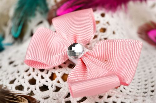 Модный аксессуар ручной работы розовый стильный бант для волос детская заколка - MADEheart.com