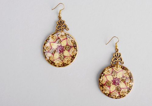 Ceramic earrings Happiness mandala - MADEheart.com