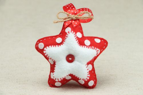 Décoration de Noël en tissu Étoile faite main - MADEheart.com