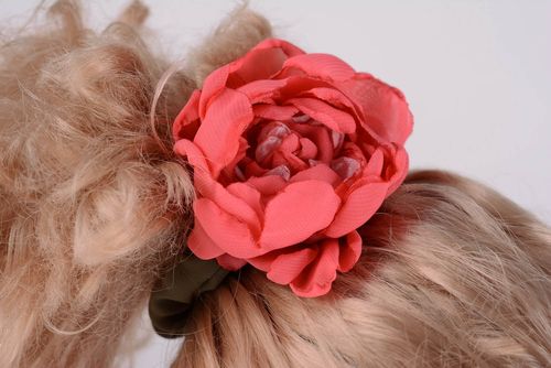 Elástico para cabelo em forma da flor vermelha - MADEheart.com