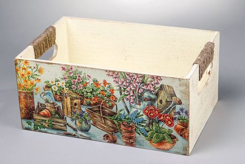 Box for needlework, made of wood, Still-life, decoupage - MADEheart.com