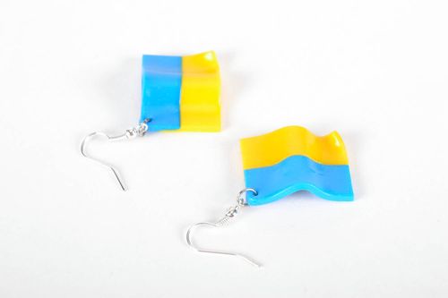 Earrings Ukrainian flag - MADEheart.com