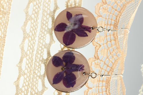 Botanic earrings handmade stylish long earrings designer earrings with flowers - MADEheart.com
