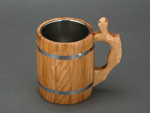 Jarra de cerveza de madera - MADEheart.com