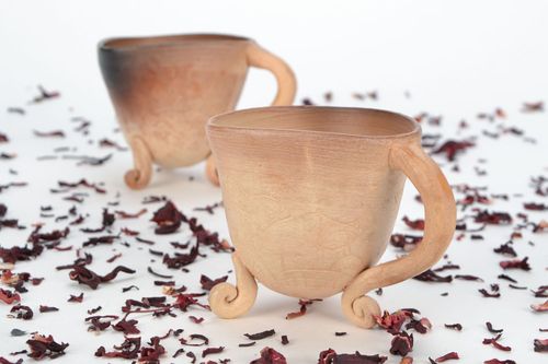 Tazza in ceramica decorativa fatta a mano calice in argilla utensili da cucina - MADEheart.com