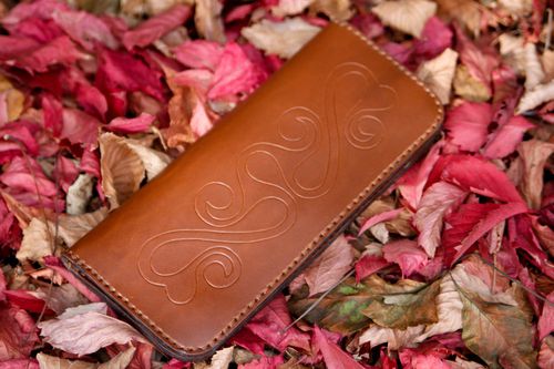 Cartera de cuero hecha a mano billetera femenina regalo original para mujer - MADEheart.com