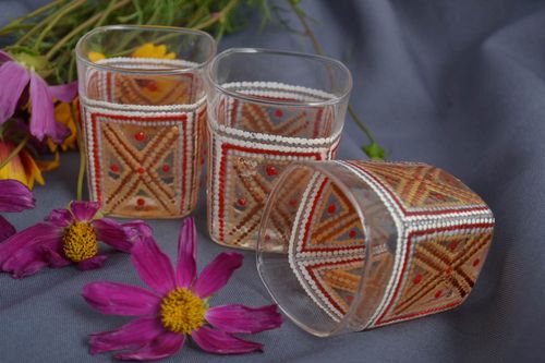 Vasos de chupito de cristal artesanales vajilla moderna regalo original  - MADEheart.com