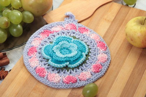 Stylish handmade pot holder crochet potholder home decor ideas kitchen design - MADEheart.com