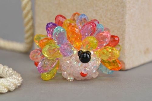 Hérisson en perles de rocaille figurine décorative faite main multicolore - MADEheart.com