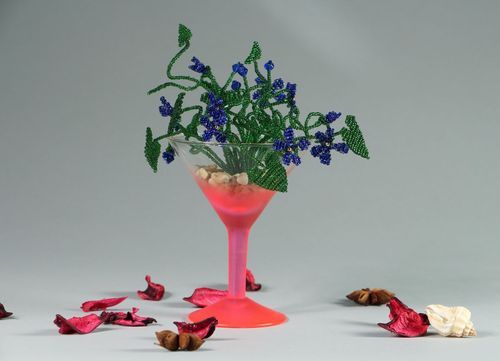 Fleurs en perles de rocaille Violettes   - MADEheart.com