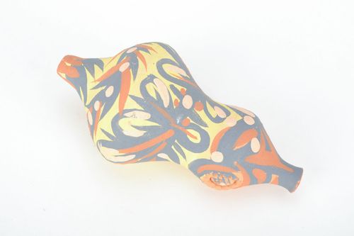 Apito colorido de argila brinquedo de cerâmica artesanal  - MADEheart.com