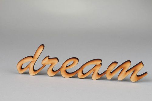 Chipboard décoratif en bois mot Dream - MADEheart.com