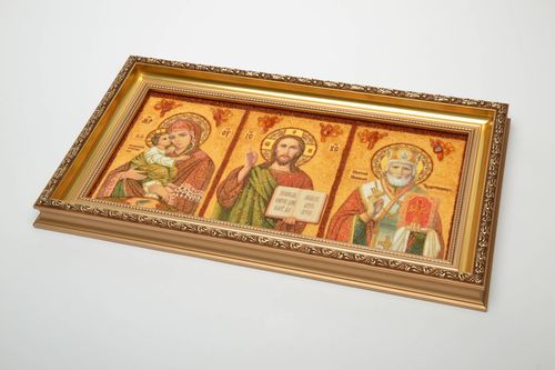 Orthodox amber decorated icon - MADEheart.com