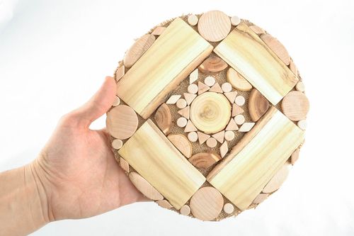 Grand dessous-de-plat en bois fait main - MADEheart.com